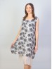 Double Layered Sleeveless Shift Dress W/ Tie-Dye Design